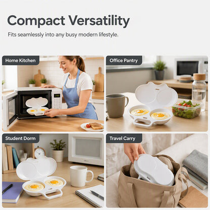 Microwave Egg Poacher ! Dual‑cavity, non‑stick & easy clean. Healthier than frying – stock up & save! 🏠✅ (offer)