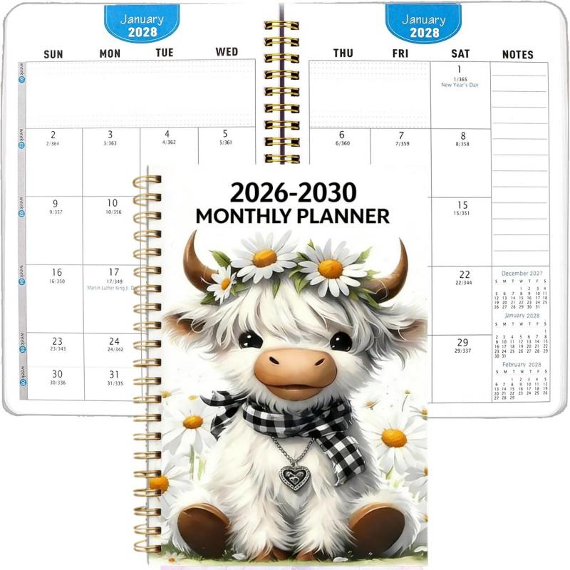 🐮 2026–2030 Monthly Planner ✨ Cute Highland Cow 5-Year Calendar (offer)