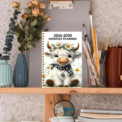 🐮 2026–2030 Monthly Planner ✨ Cute Highland Cow 5-Year Calendar (offer)