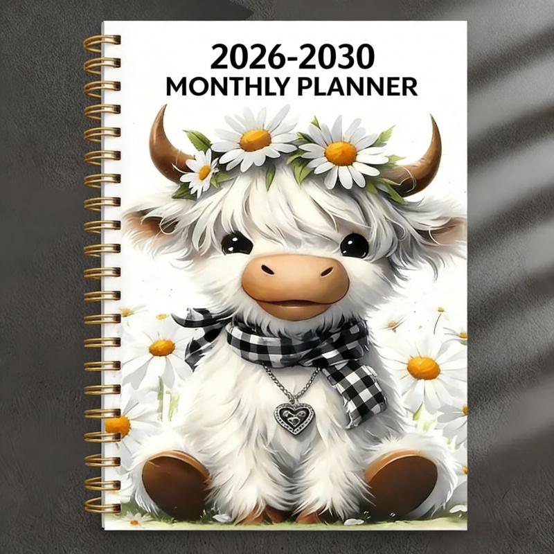 🐮 2026–2030 Monthly Planner ✨ Cute Highland Cow 5-Year Calendar (offer)