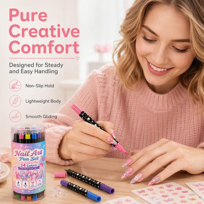 💅 24‑Colors Dual‑Ended Nail Art Pens‑DIY Manicure Drawing Set 🎨 (offer)