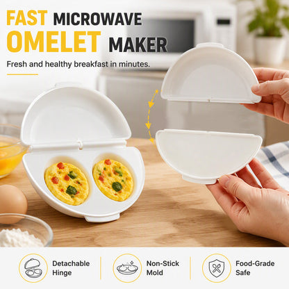 🍳⚡ Microwave Omelet Cooker – 2-in-1 makes omelets & egg cups in minutes. Premium eco-friendly PP – safe, 🧼✅ (offer)
