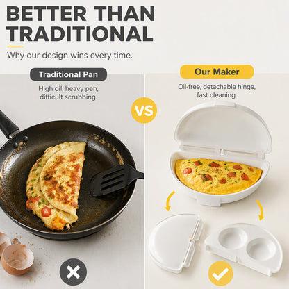 🍳⚡ Microwave Omelet Cooker – 2-in-1 makes omelets & egg cups in minutes. Premium eco-friendly PP – safe, 🧼✅ (offer)