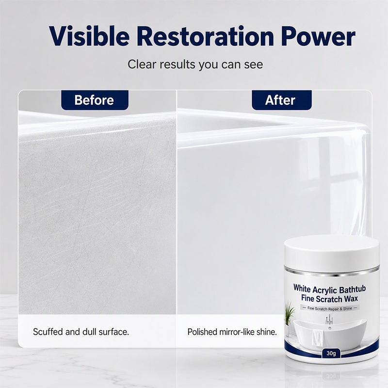 🥳 HOT SALE 2026 🥳 💞 50,000+ SOLD!🛁 Bathtub Scratch Repair Wax – White Acrylic Surface Touch-Up Kit