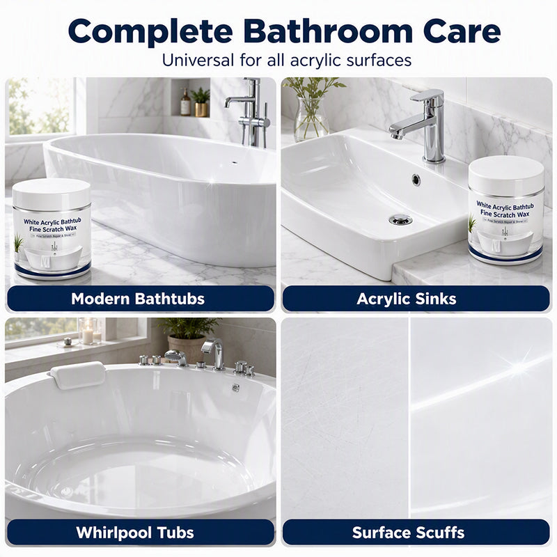 🥳 HOT SALE 2026 🥳 💞 50,000+ SOLD!🛁 Bathtub Scratch Repair Wax – White Acrylic Surface Touch-Up Kit