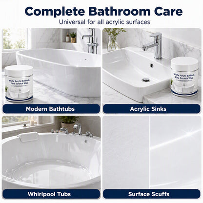 🥳 HOT SALE 2026 🥳 💞 50,000+ SOLD!🛁 Bathtub Scratch Repair Wax – White Acrylic Surface Touch-Up Kit