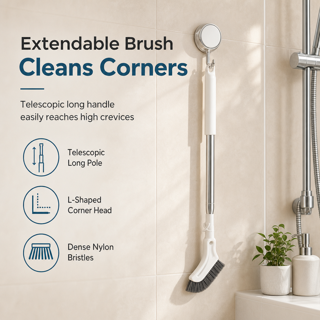 🥳 HOT SALE 2026 🥳 💞 50,000+ SOLD! ✨🔥Multifunctional Extendable Long Handle Floor Scrub Brush