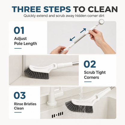 🥳 HOT SALE 2026 🥳 💞 50,000+ SOLD! ✨🔥Multifunctional Extendable Long Handle Floor Scrub Brush