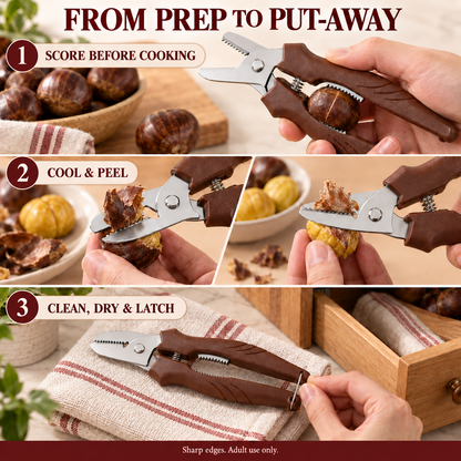 🌰 50% OFF! 🔧 2-in-1 Chestnut Shear – Score & peel in seconds ✨
